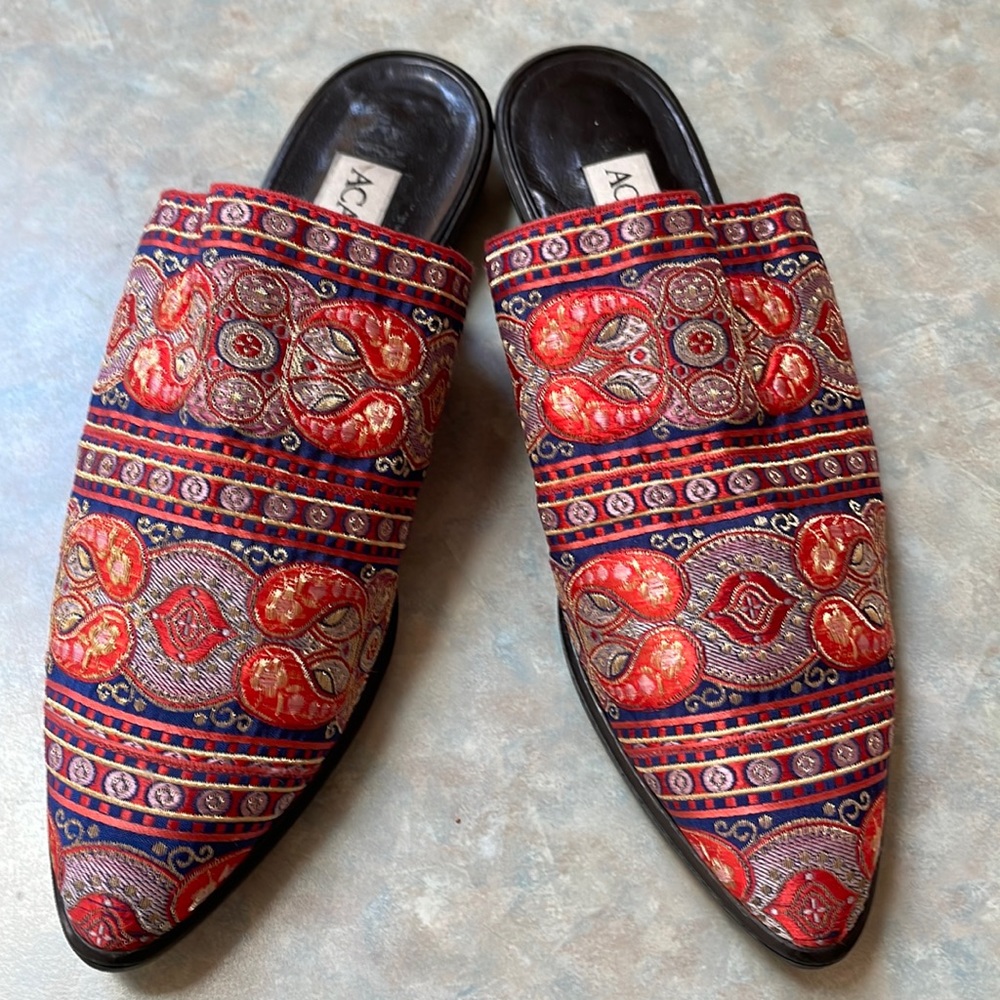 Academia brocade mules (sz 7 1/2)